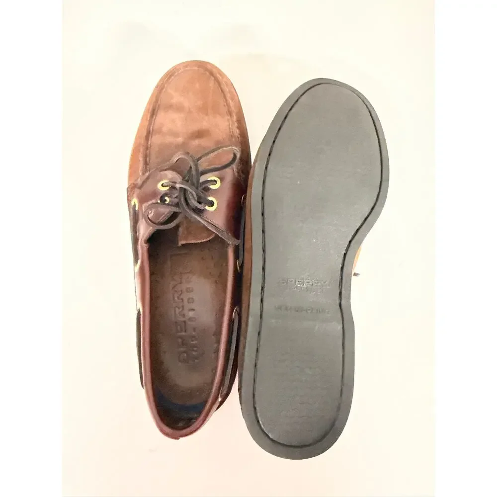 Sperry Top-Sider Men's Authentic Original 2Eye Boat Shoes Brown Suede/Leather 9M